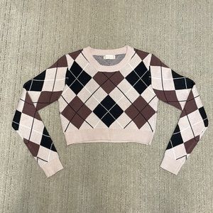 Altar’s State Cropped Argyle Sweater